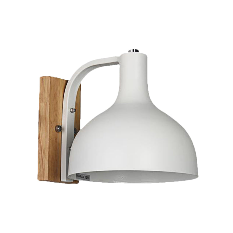 Avtoit | Barn Shade Wall Mount Light Nordic Metal 1 Head 7.5" B White/Pink/Blue/Green Wall Lighting Fixture for Bedroom Nightstand