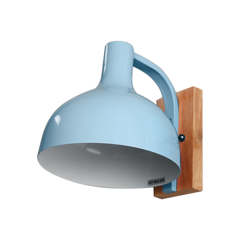 Avtoit | Barn Shade Wall Mount Light Nordic Metal 1 Head 7.5" B White/Pink/Blue/Green Wall Lighting Fixture for Bedroom Nightstand