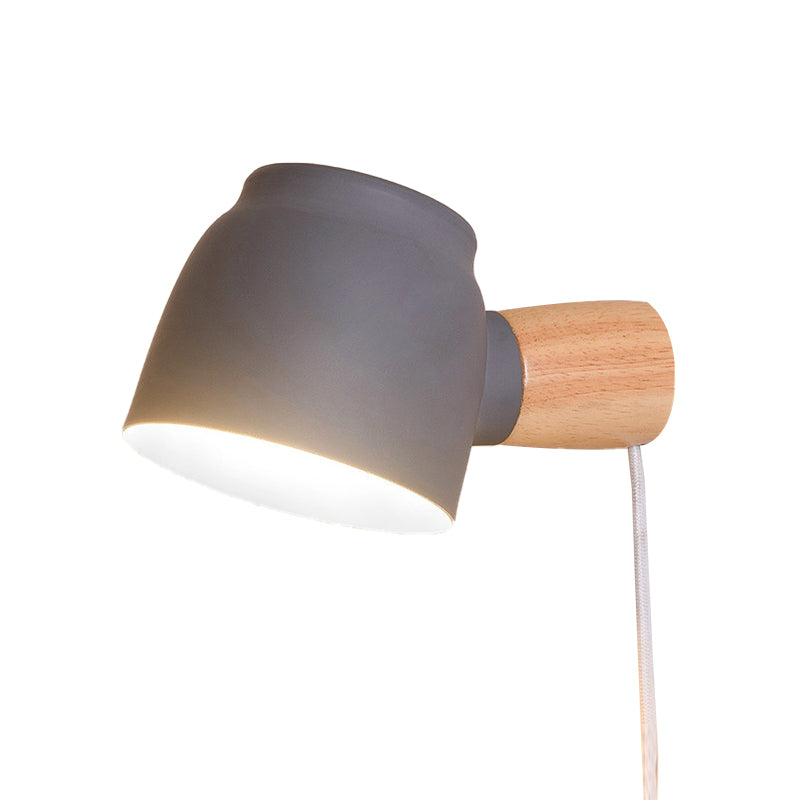 Avtoit | Electrified Wall Lamp Modern Metal 10 cm B 1 Bulb Black/Gray/White Wall Light Sconces for Bedroom