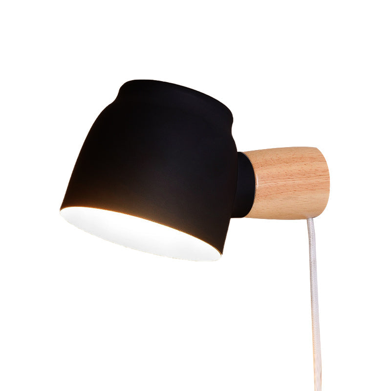 Avtoit | Electrified Wall Lamp Modern Metal 10 cm B 1 Bulb Black/Gray/White Wall Light Sconces for Bedroom