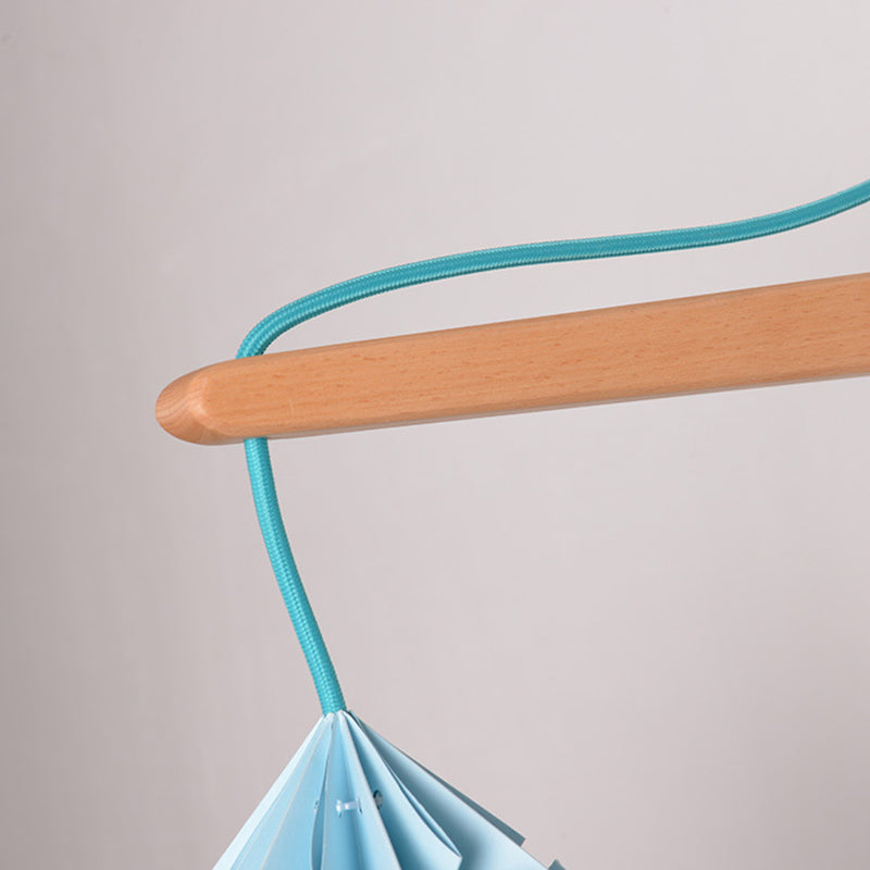 Avtoit | Curved Shadow Paper Wall Lamp Macaron 1 Head White/Pink/Yellow/Blue/Green Sconce Lamp with Wooden Backplate