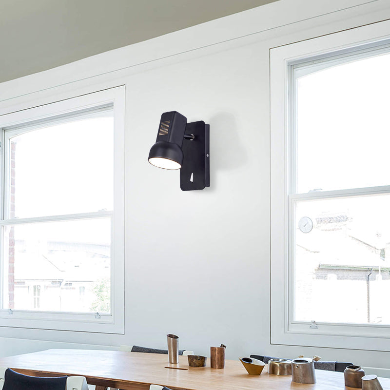Avtoit | Black/Yellow Barn Wall Light Equipment Adjustable Modernist Metal 1 Light Wall Lamp for Living Room, 4" B