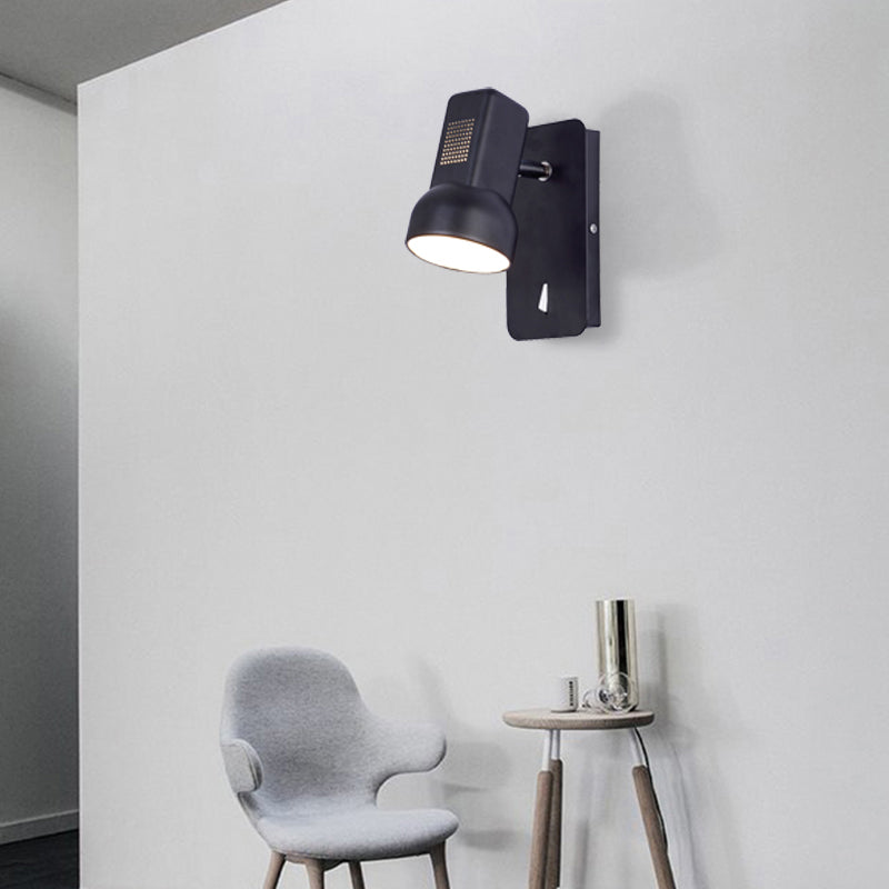 Avtoit | Black/Yellow Barn Wall Light Equipment Adjustable Modernist Metal 1 Light Wall Lamp for Living Room, 4" B