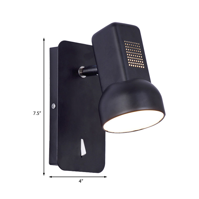 Avtoit | Black/Yellow Barn Wall Light Equipment Adjustable Modernist Metal 1 Light Wall Lamp for Living Room, 4" B