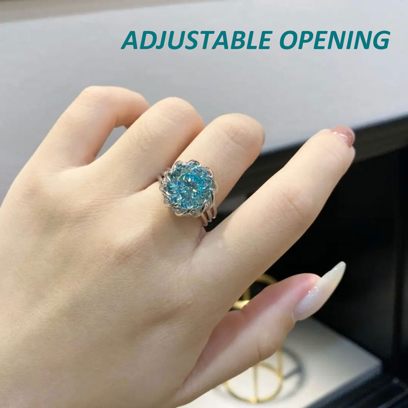 Avtoit | 6 Carat Paraiba Blue-green Lotus Diamond Ring