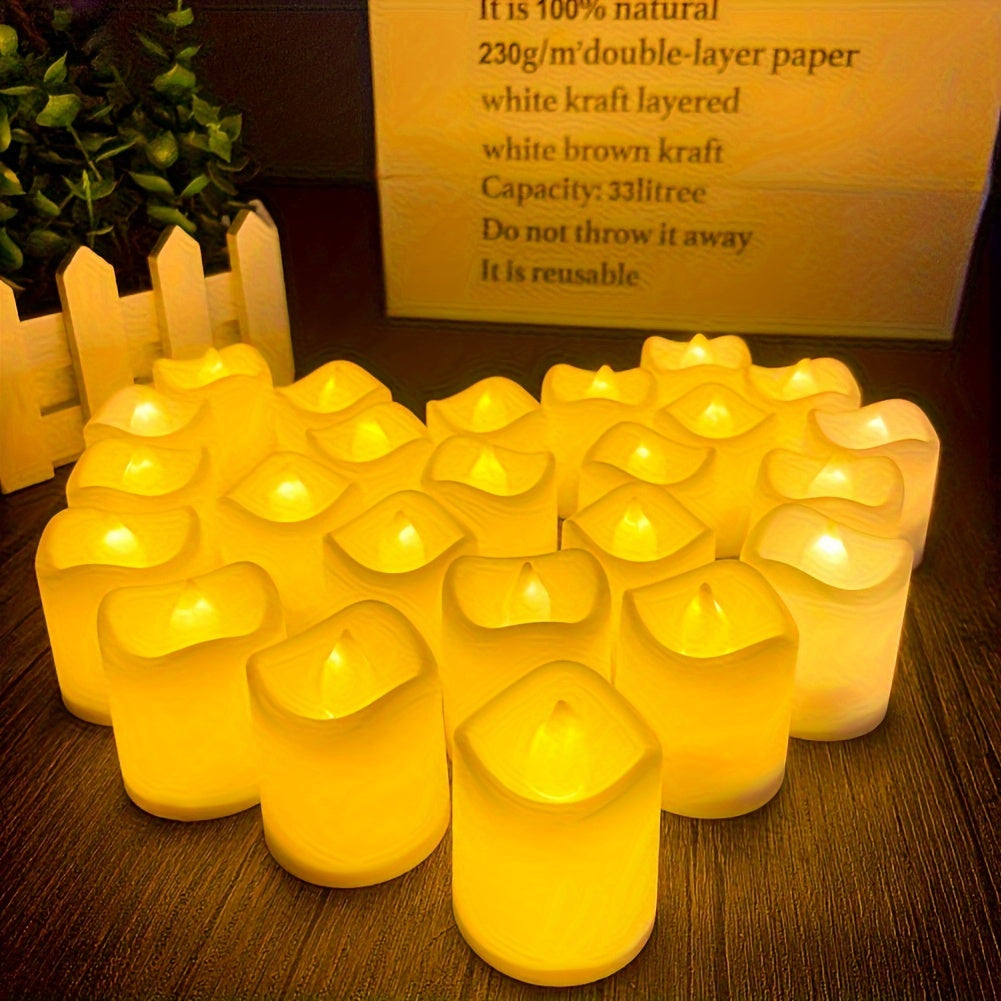 Avtoit | 24/50/100 Pack flameless LED candles – battery-operated flickering tealights, smokeless and romantic for weddings and engagements