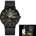 Avtoit | Luxury Men’s Ultra-Thin Waterproof Stainless Steel Quartz Watch – Elegant Date Display Sports Wristwatch