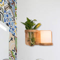 Avtoit | 1 Main Barrel/Globe Wall Lamp Industrial Wood Opal Glass LED Wall Light for Living Room, Left/Right