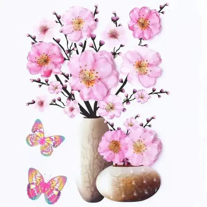 Avtoit | 3D-Vase-Wall-Sticker – Removable Flower Decoration