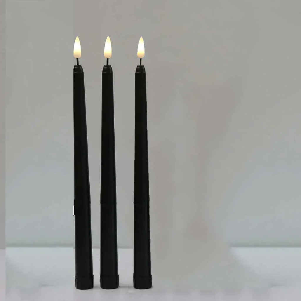 Avtoit | 3 pieces black LED candles with flickering flame