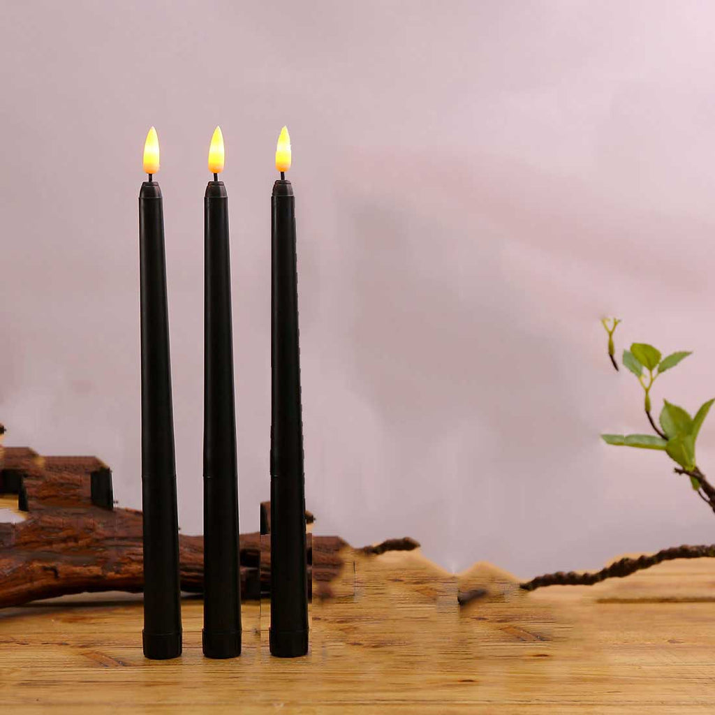 Avtoit | 3 pieces black LED candles with flickering flame