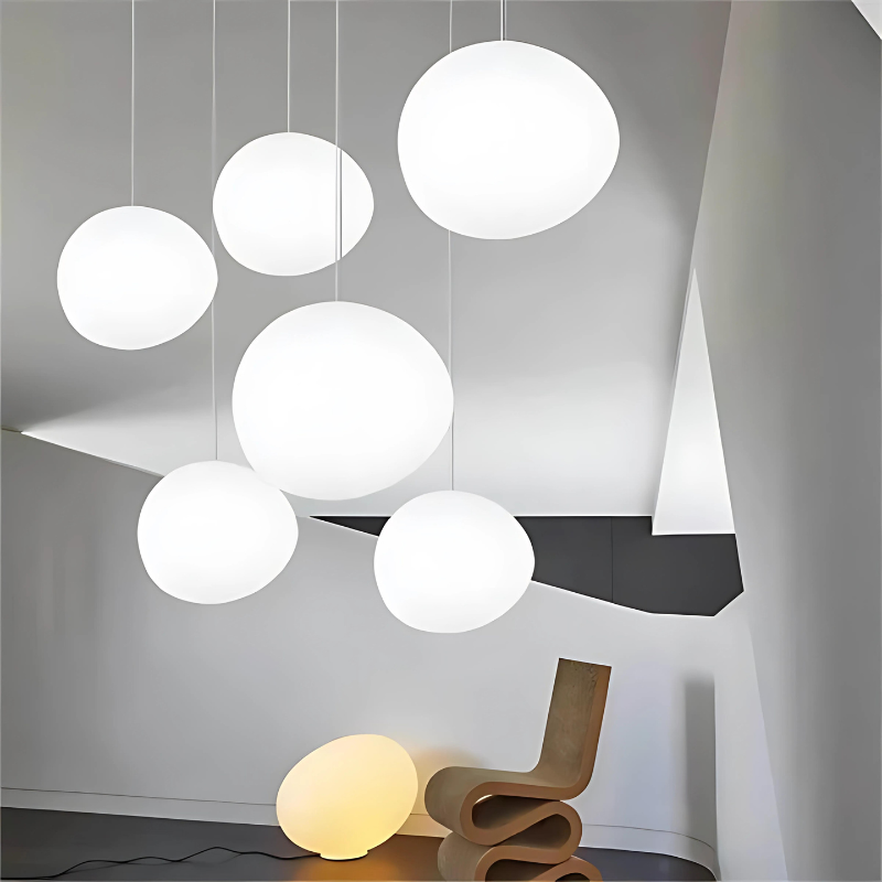 Avtoit | GloStone | Elegant Glass Pebble Pendant Light