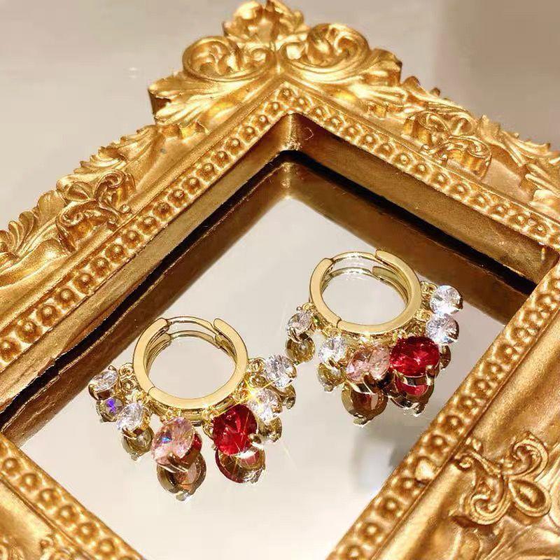 Avtoit | Gold Glitter Colorful Zircon Earrings