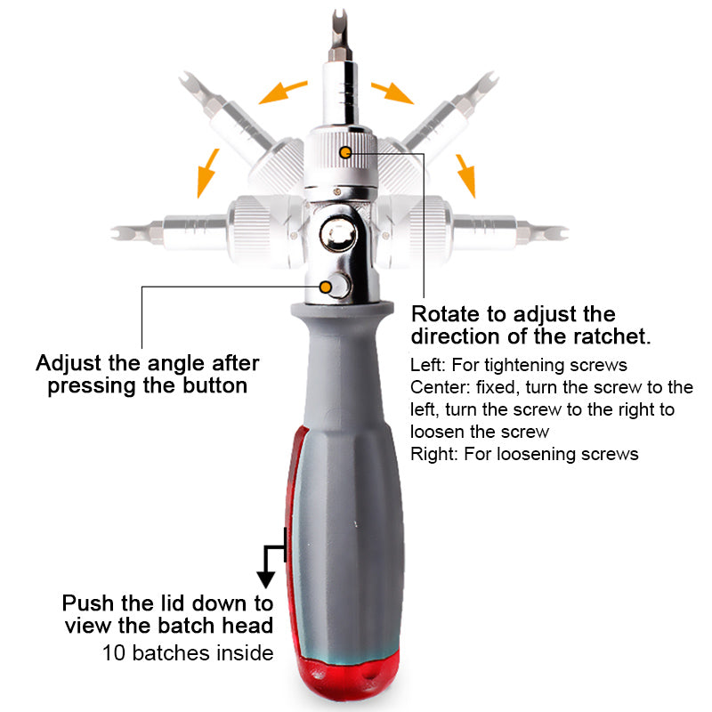 Avtoit | 10 In 1 Ratchet Multitool Screwdriver Set