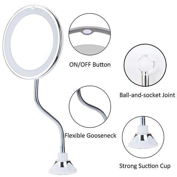 Avtoit | 10x magnification LED illuminated makeup mirror