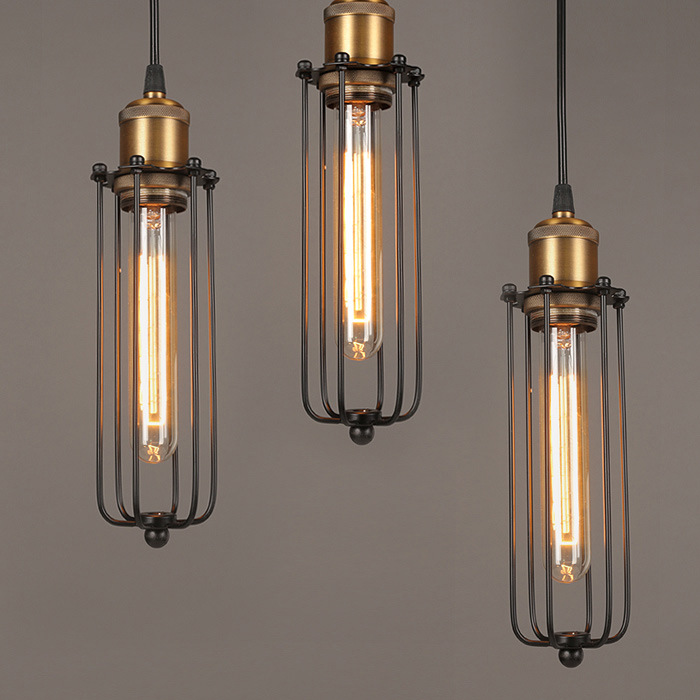 Avtoit | Industrial Pendant Light in Retro Design – Vintage Hanging Lamp with Metal Grid