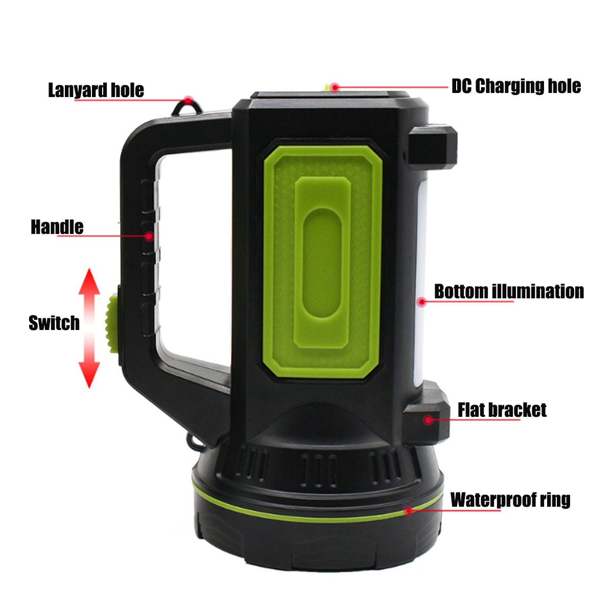 Avtoit | LED flashlight with side spotlight – Portable work light for camping and emergencies