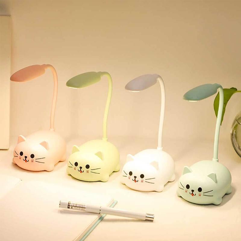 Avtoit | Mini Cartoon Cat LED Eye Protection Reading Lamp USB Rechargeable Desk Lamp