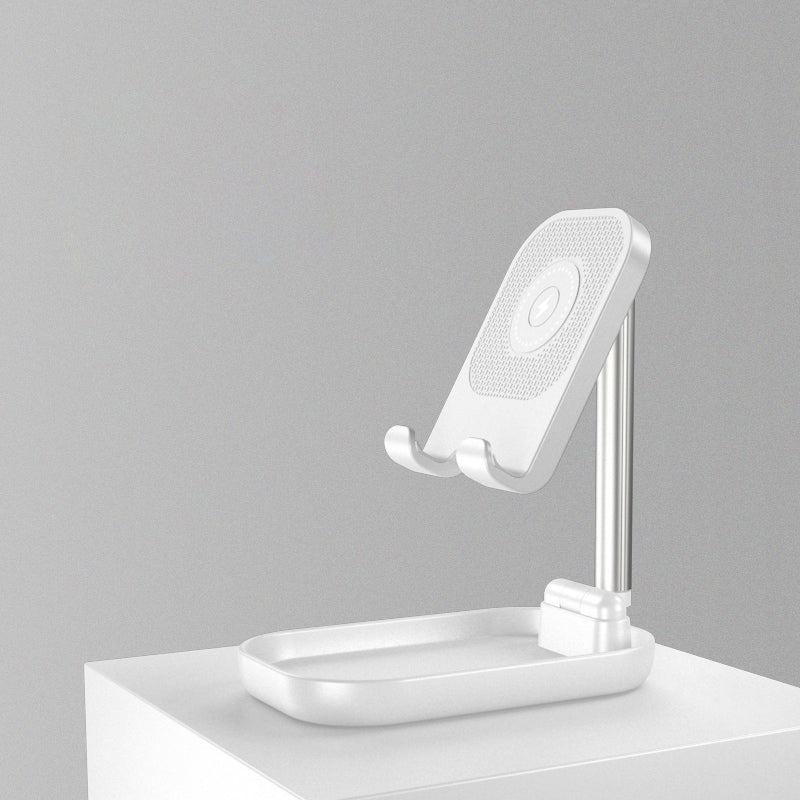 Avtoit | Foldable and Adjustable Phone Holder with 10W Wireless Fast Charge, Up to 25.8cm, Lamp, Non-slip Panel, Mini Shelf, Suitable for Phones and Tablets
