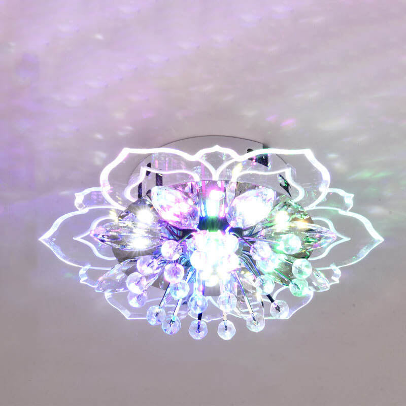 Avtoit GlowPetal | LED Crystal Ceiling Light | Flower Shaped, RGB Color Changing & Energy Efficient