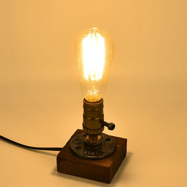 Avtoit | Vintage Industrial Iron Light Bulb 1-Light Table Lamp