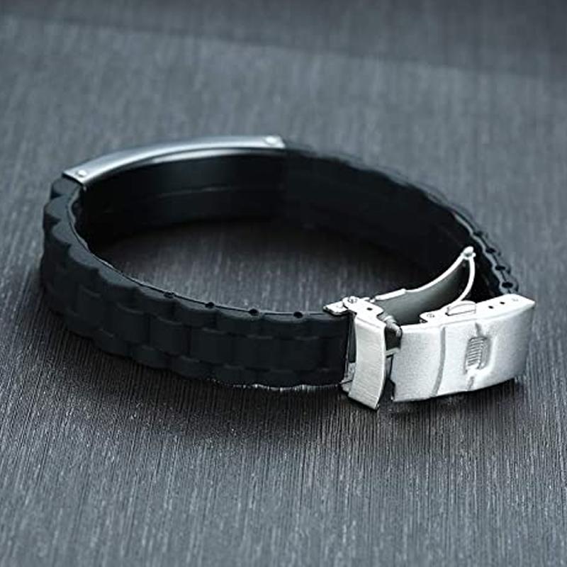 Avtoit | Silicone bracelet with stainless steel plate