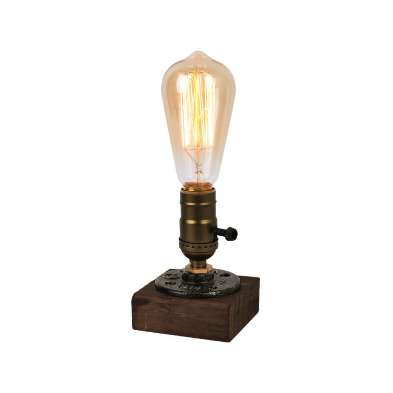Avtoit | Vintage Industrial Iron Light Bulb 1-Light Table Lamp