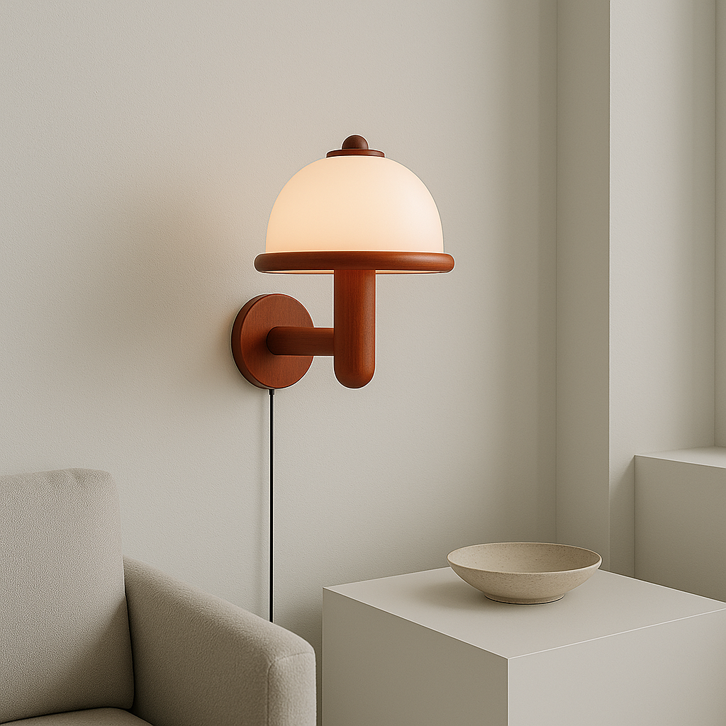 Avtoit | NordShroom | Wooden Wall Lamp in Scandinavian Mushroom Style