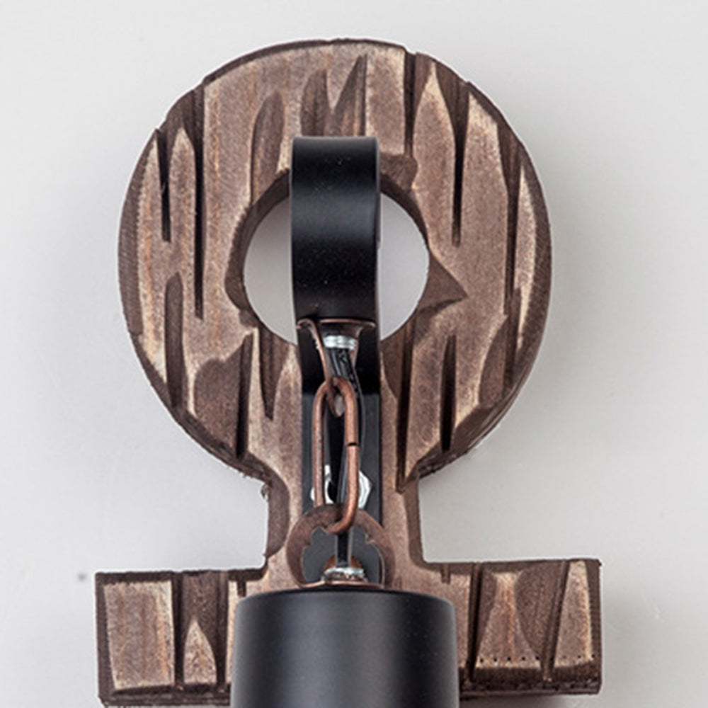 Avtoit | Vintage Anchor LED Wall Light - Industrial Metal & Wood for Dining Room/Living Room