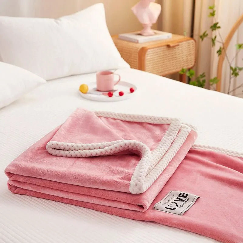 Avtoit | Flannel Fleece Snuggle Blanket in Pink