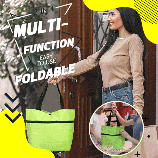 Avtoit | 2 In 1 Folding Shopping Cart Tote Bag
