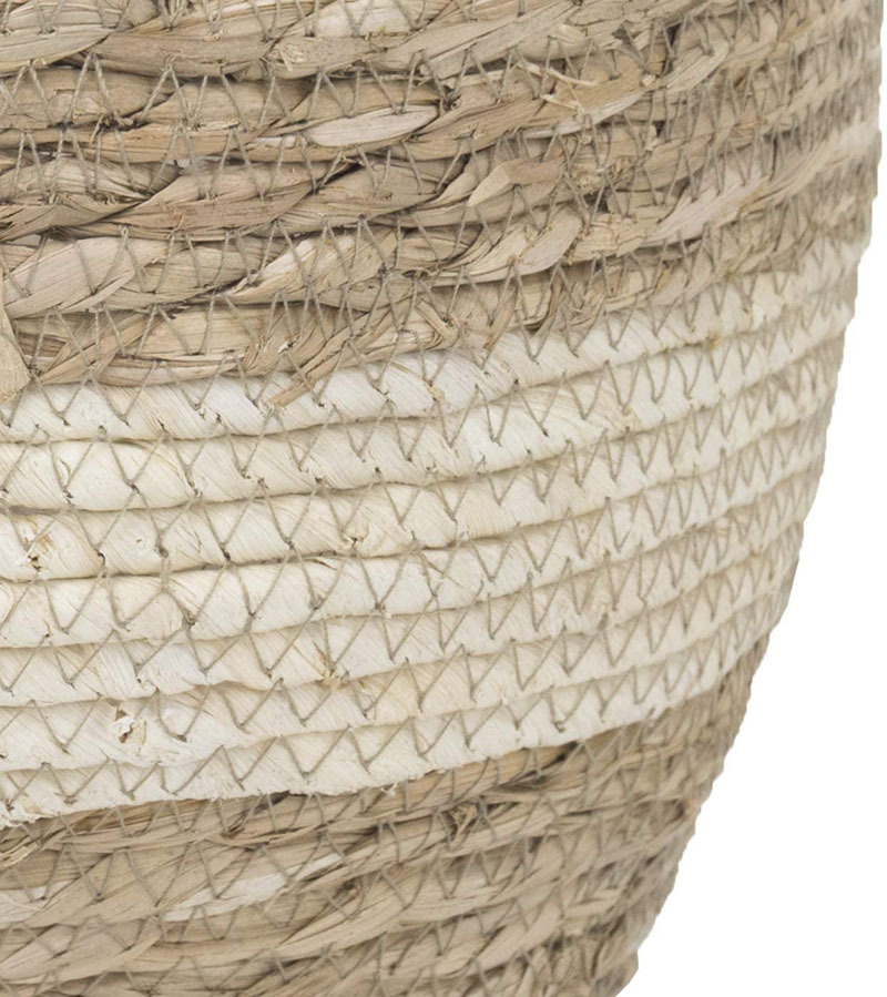 Avtoit | Decorative plant baskets made of seagrass in a set of 3 – Handwoven flower pots with foil insert
