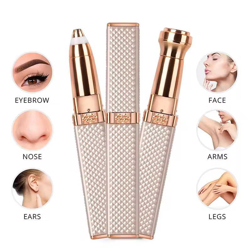 Avtoit | 4 In 1 Facial Electric Shaver For Women, Full Body Epilator Rechargeable Eyebrow Nose Bikini Area Hair Clipper