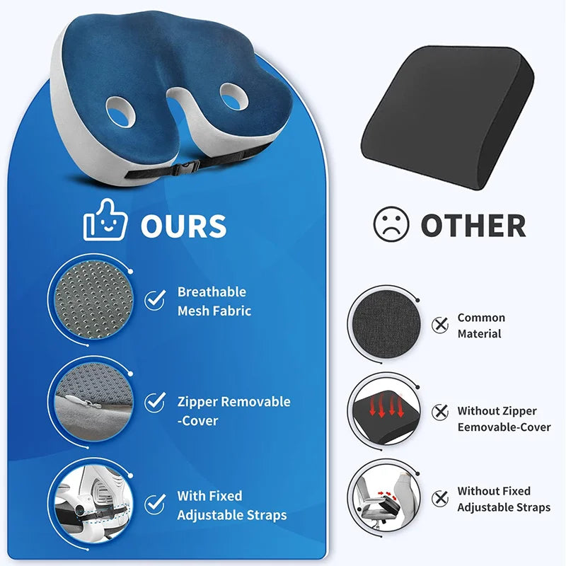 Avtoit | Adjustable Memory Foam Sit Bone Relief Seat Cushion