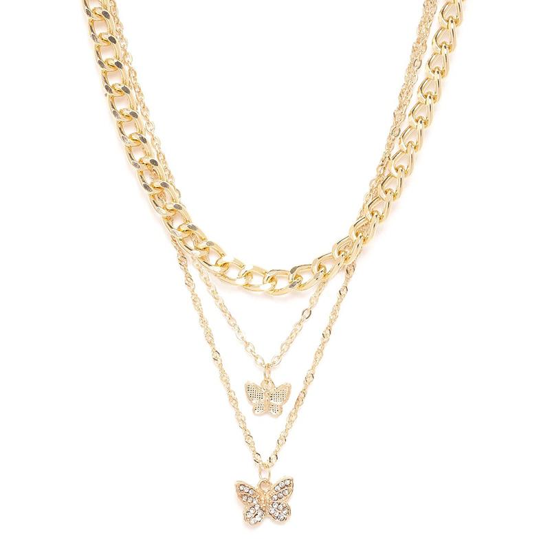Avtoit | Stacked Butterfly Pendant Necklace