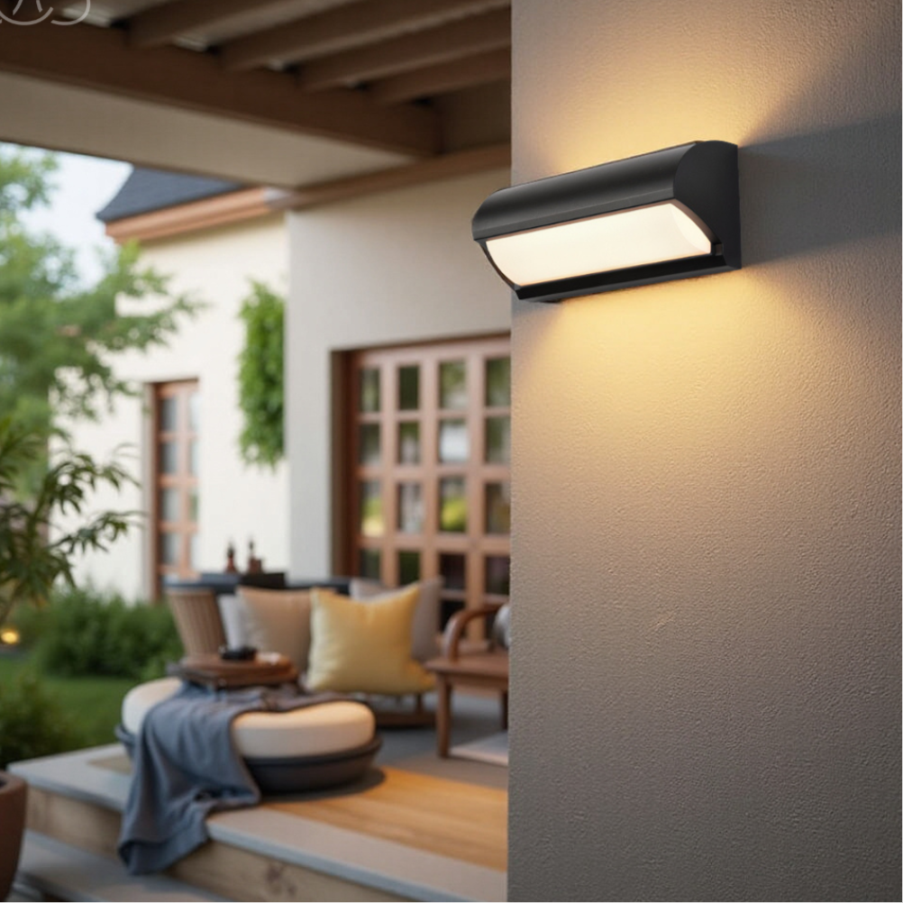Avtoit | Modern Black Outdoor LED Wall Light – Weatherproof Warm Lighting for Garden, Patio & Entryways
