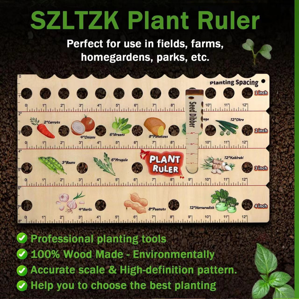 Avtoit | Wood Plant Ruler – Multifunctional Seed Measuring Tool for Garden