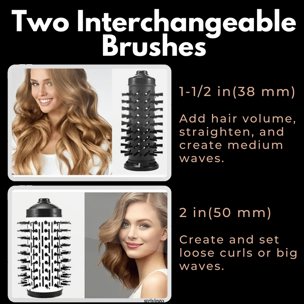Avtoit | 3-in-1 Rotating Hair Dryer and Styler with Adjustable Temperature for Effortless Curls and Waves