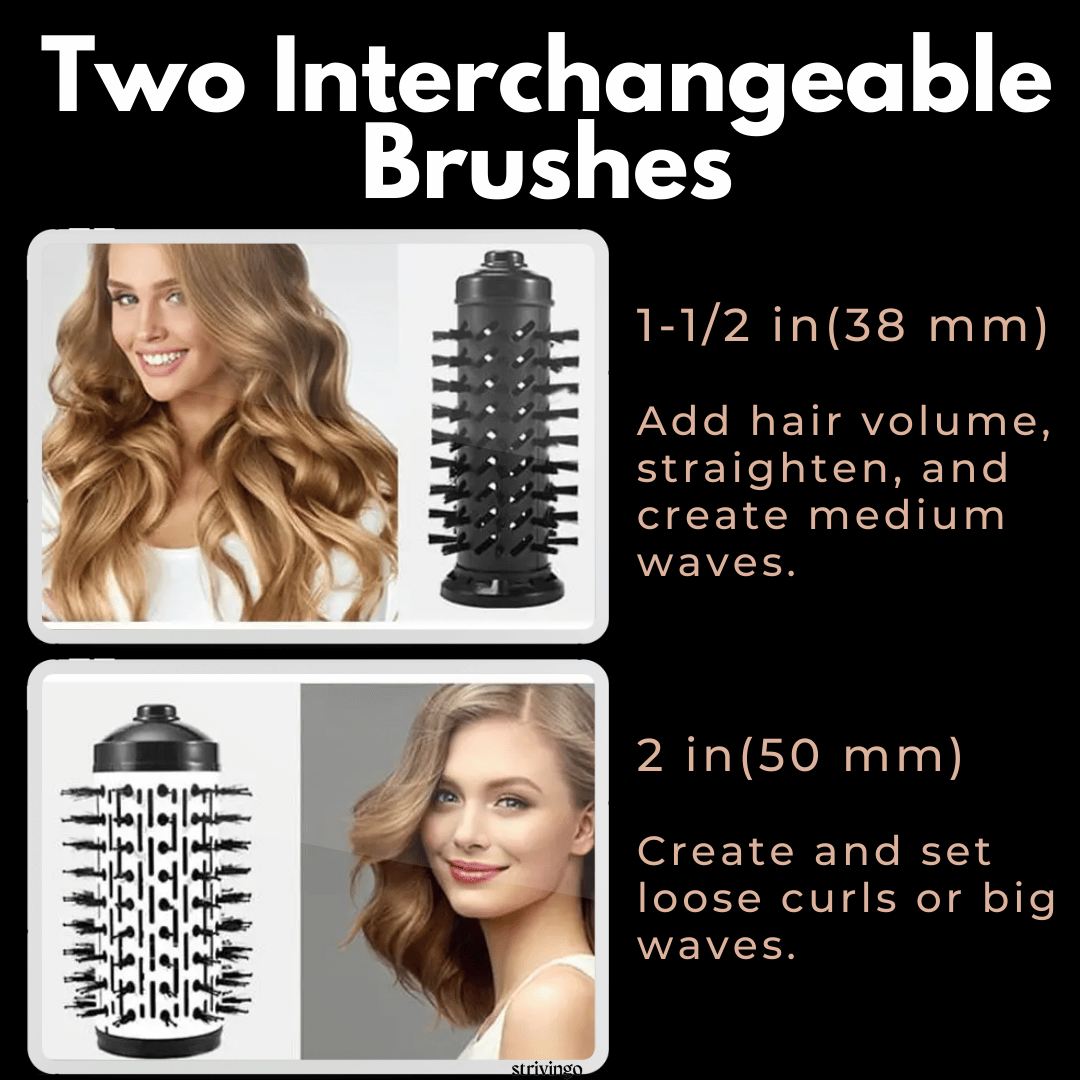 Avtoit | 3-in-1 Rotating Hair Dryer and Styler with Adjustable Temperature for Effortless Curls and Waves