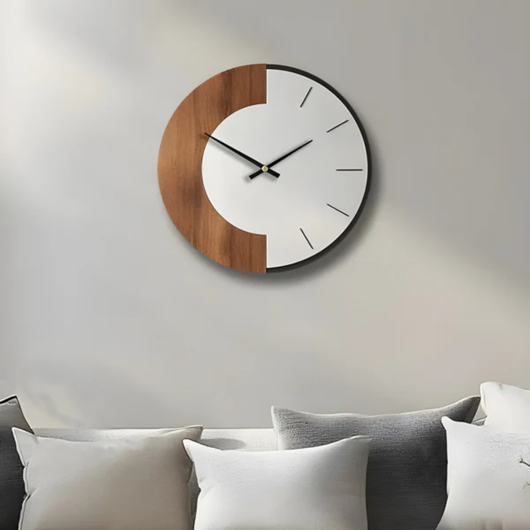 Avtoit | Oud – Large Wooden Wall Clock | Silent Modern Home Décor
