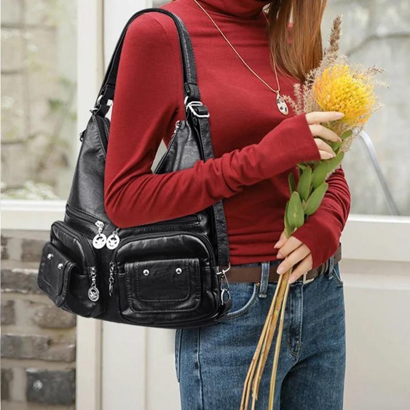 Avtoit | Multi-Pocket Vintage Shoulder Bag