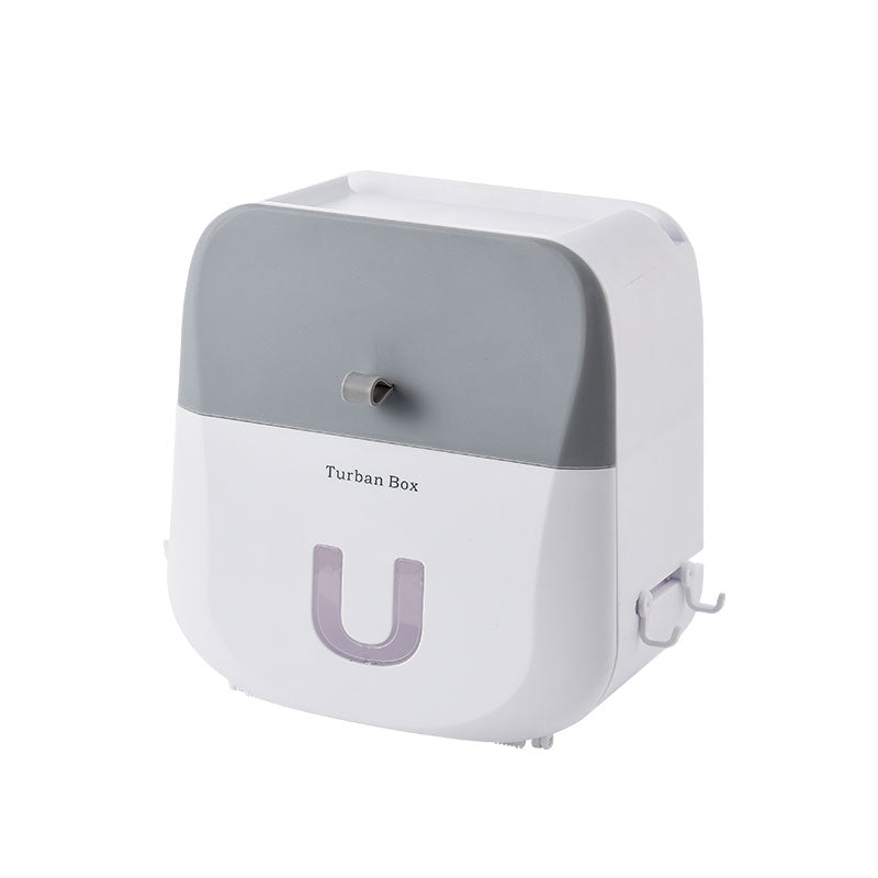 Avtoit | Waterproof & Punch-free Toilet Paper Storage Box & Shelf with Double-layer Design, Strong Bearing Capacity, One-click Opening and Hook