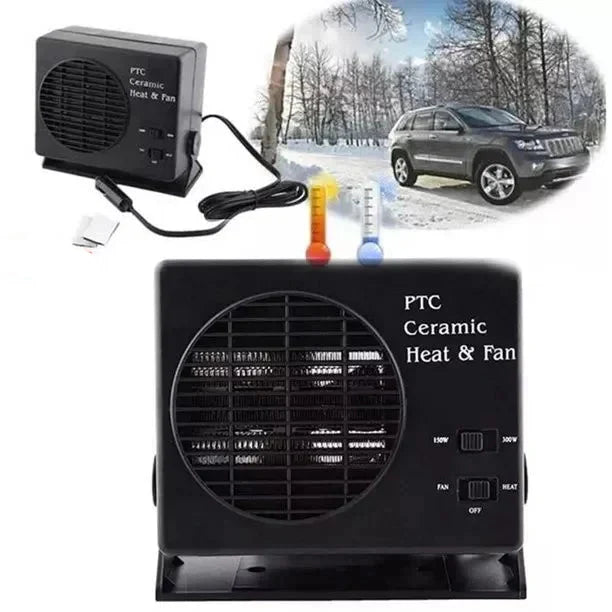 Avtoit | 12V Ceramic Car Heater Fan | 150W-300W | Portable Defroster w/ Automatic Thermostat