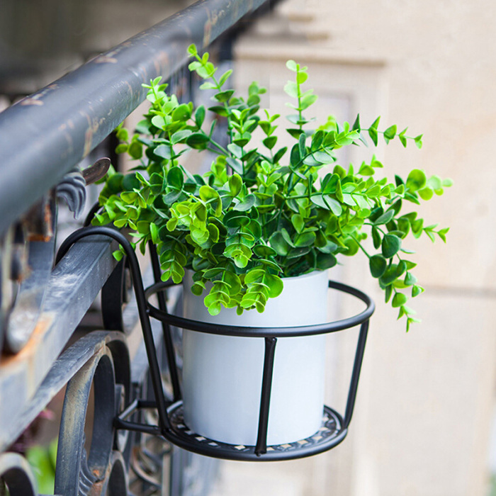 Avtoit | Hanging Plant Basket made of Metal – Balcony Planter Pot with Hook for Garden and Terrace