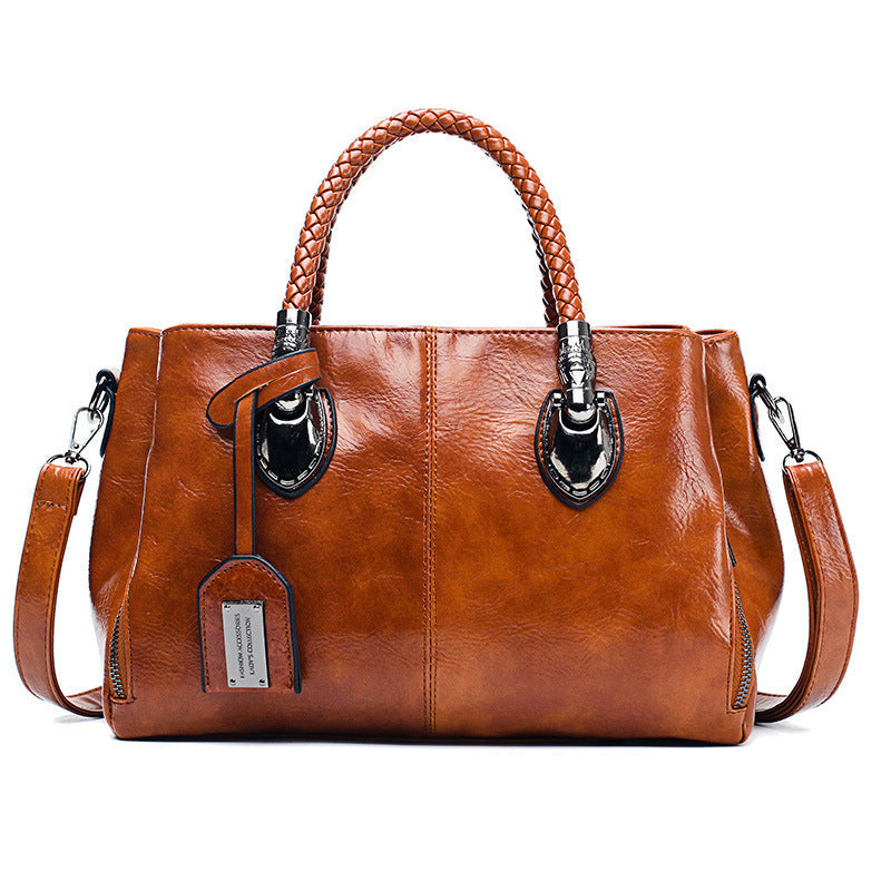 Avtoit | New handbags made of oil wax leather Boston, large tote bag made of soft leather