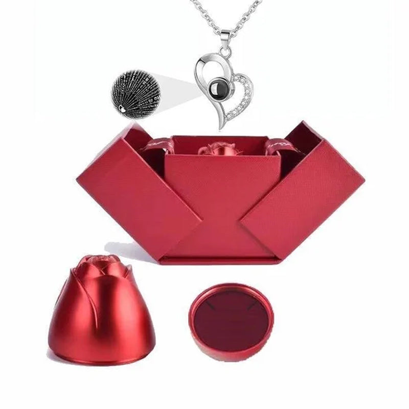 Avtoit | I love you roses bloom necklace in 100 languages gift set