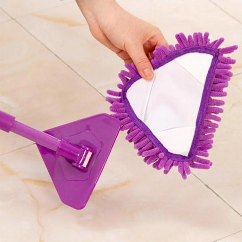 Rotatable adjustable triangular mop with 180-Degree Rotation