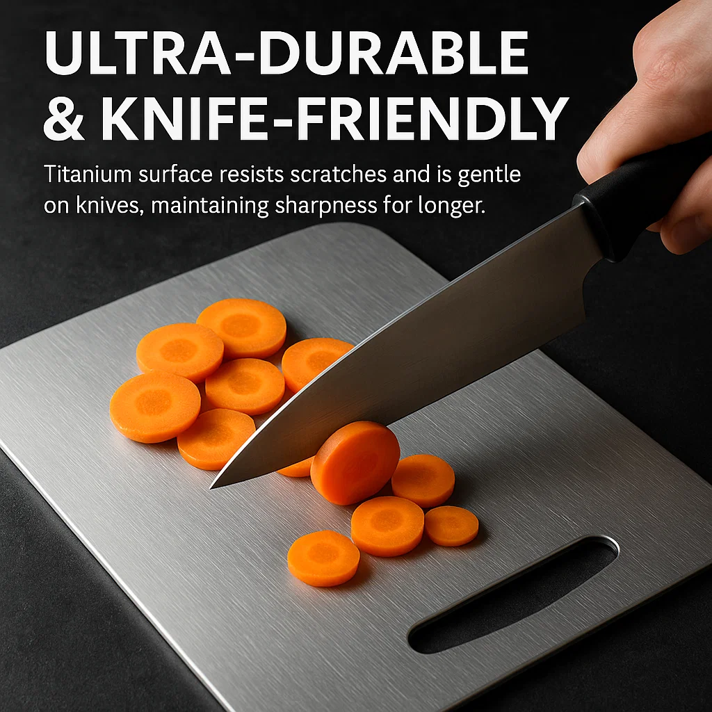 Avtoit | Medical Grade Titanium Cutting Board | Durable, Non-porous Surface for Safe Food Preparation & Kitchen Use