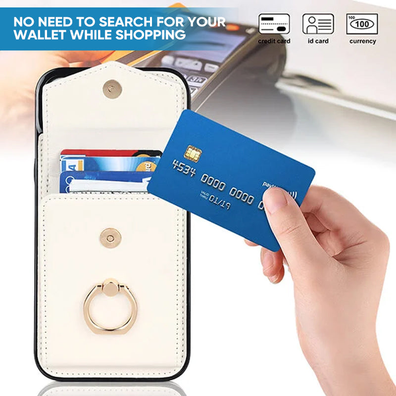 Avtoit | Leather Wallet Case with Ring & Lanyard for iPhone