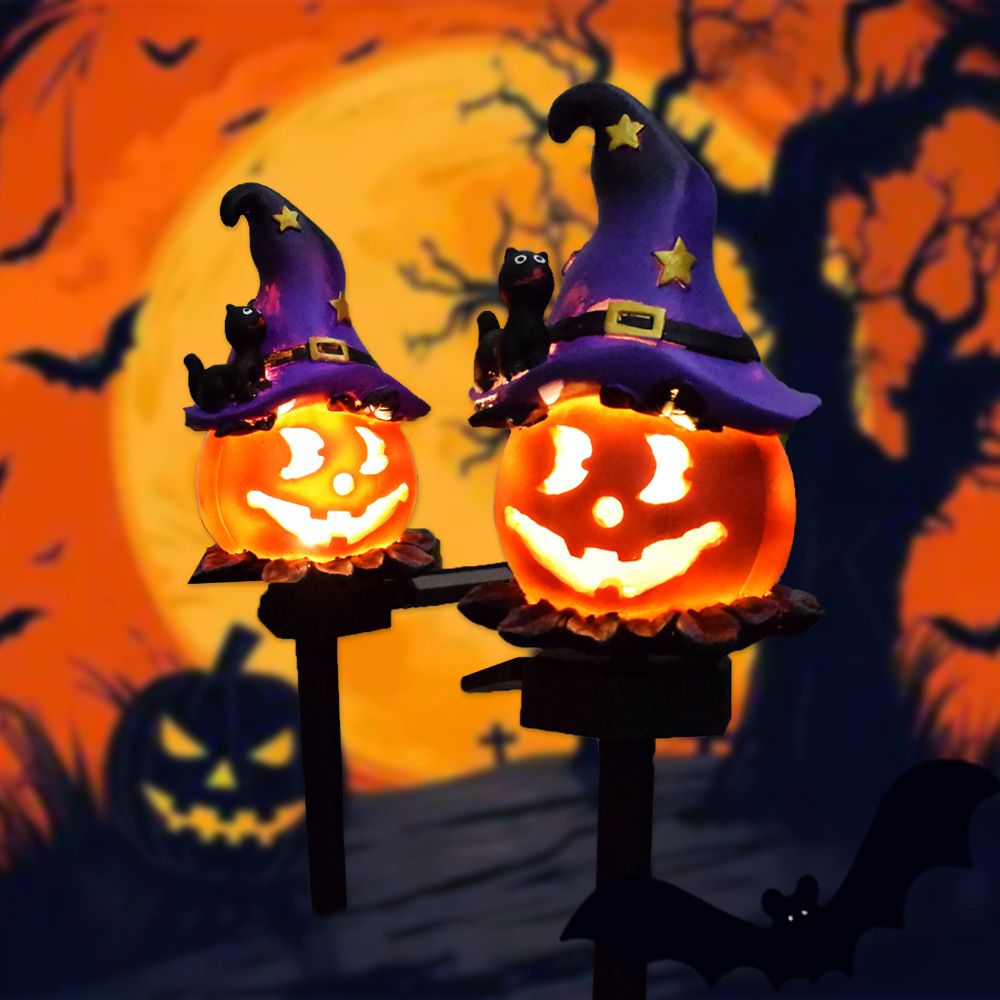 Avtoit | Halloween Solar Lights – Decorative LED Garden Lights with Pumpkin and Witch Designs